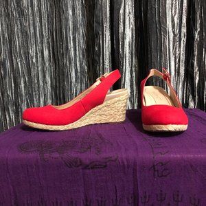 Vionic Coralina Red Canvas Slingback Espadrilles